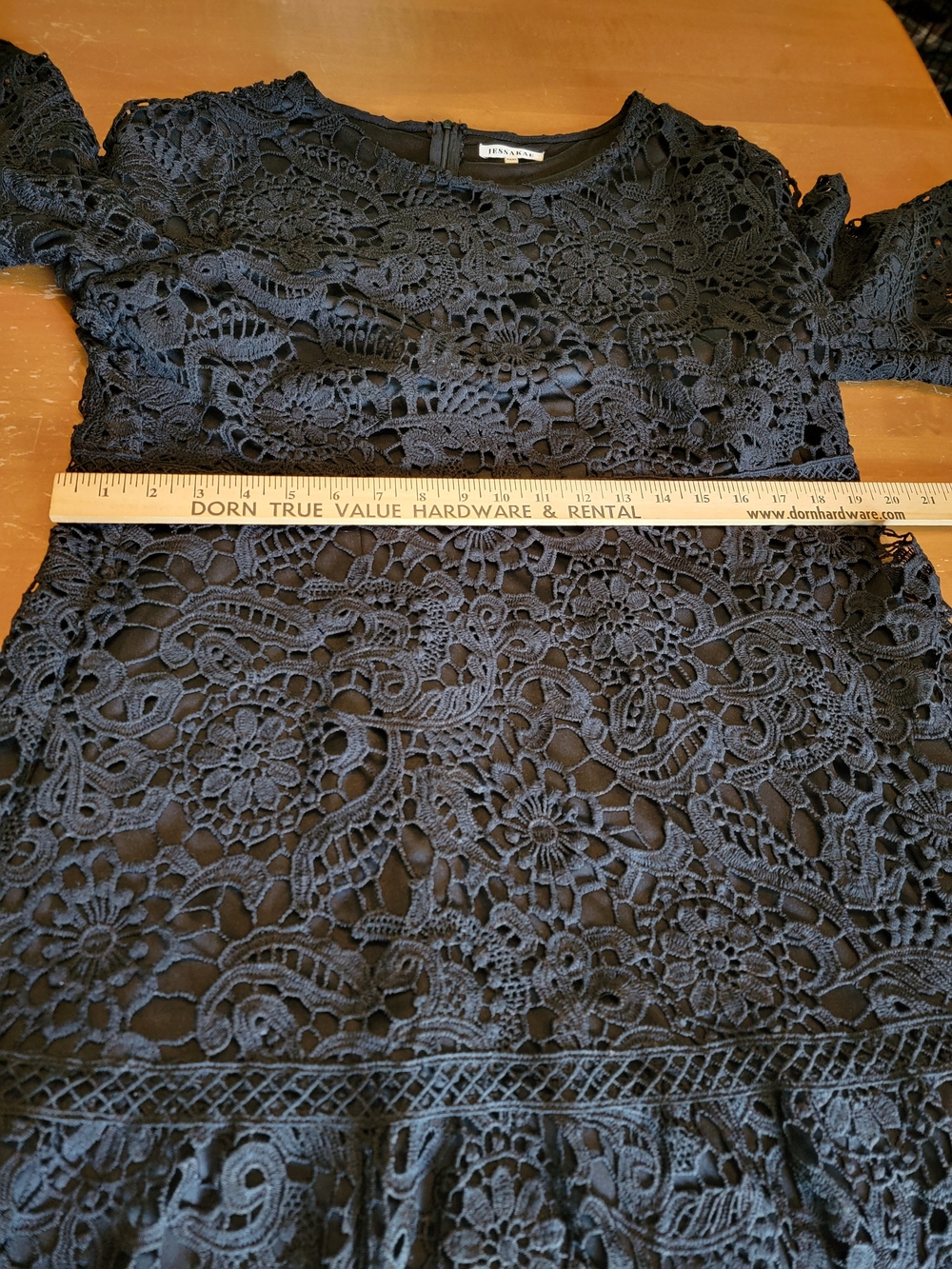 JessaKae Black Crochet Lace Midi Dress Bell Sleeves XXXL - Picture 14 of 16